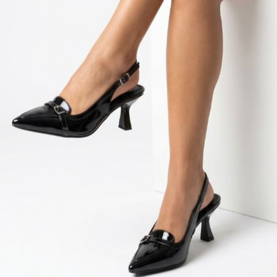 OY015 Tacones para fiesta tipo campana estilleto hebilla