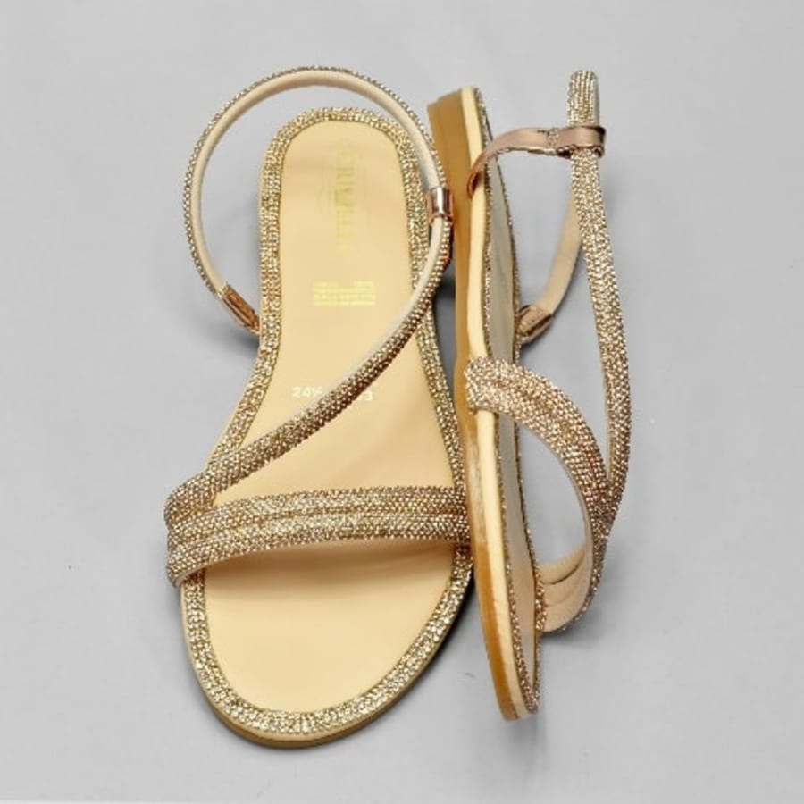 CR2783 Sandalias de verano para dama con tiras de brillos