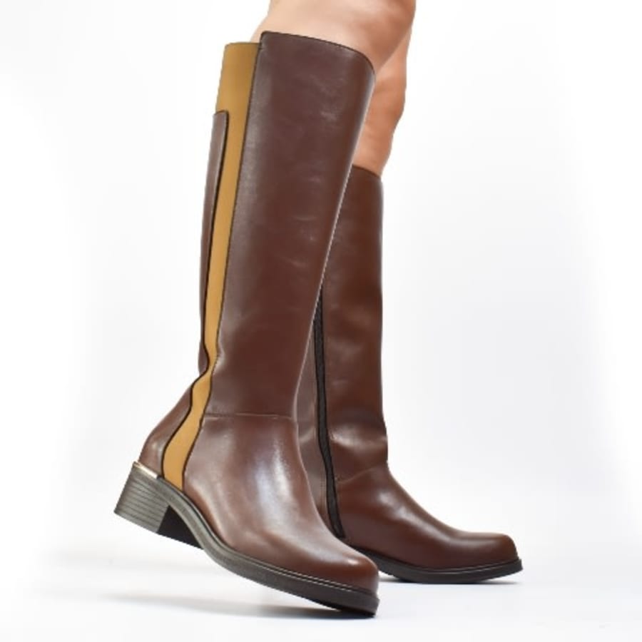 MA2416 Botas para dama tubo alto combinado