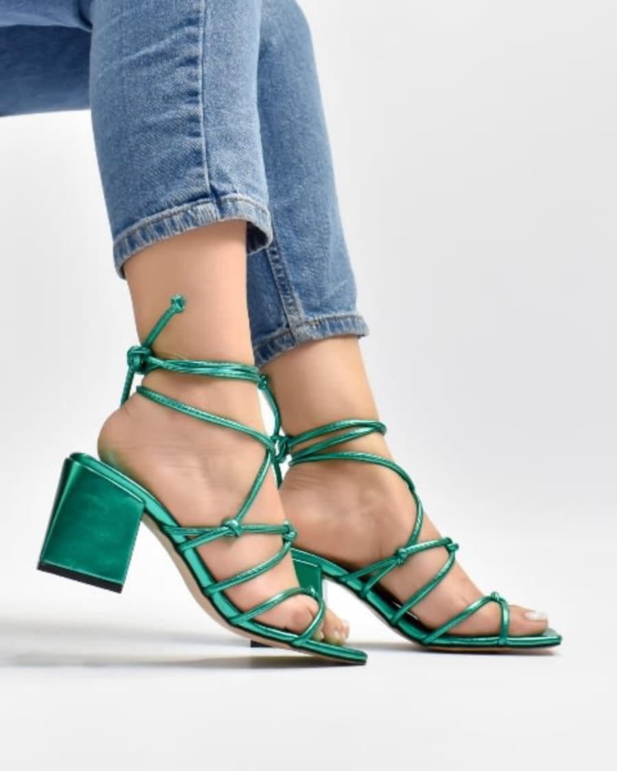 VL1979 Tacones con tiras de verano de medianos 8 cm