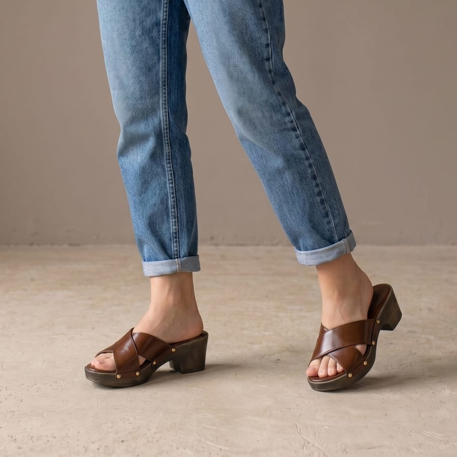 MA703 Sandalias elegantes para dama plataforma tipo madera