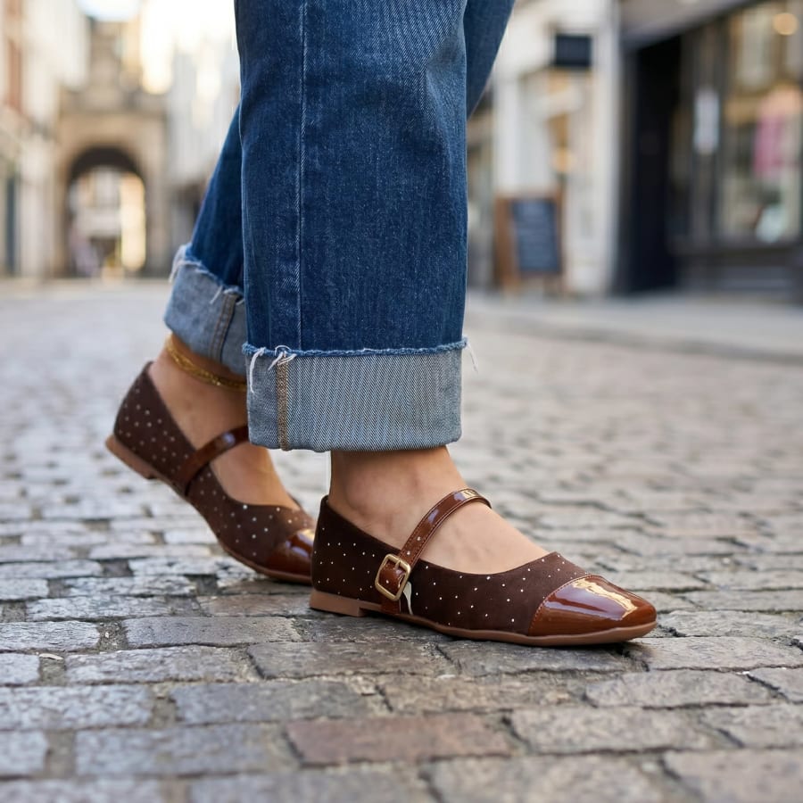 IP832 Flats con brillos casual para dama