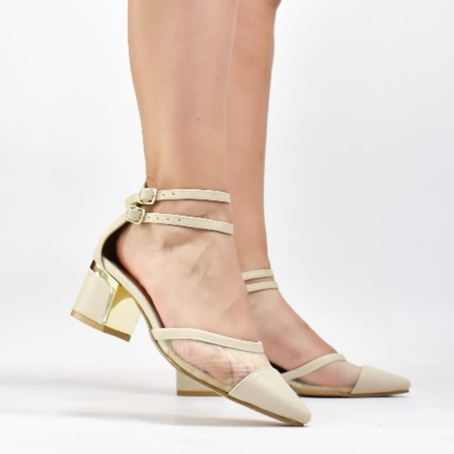 JM7808 Tacones de bajo 6 cm cominados con correa