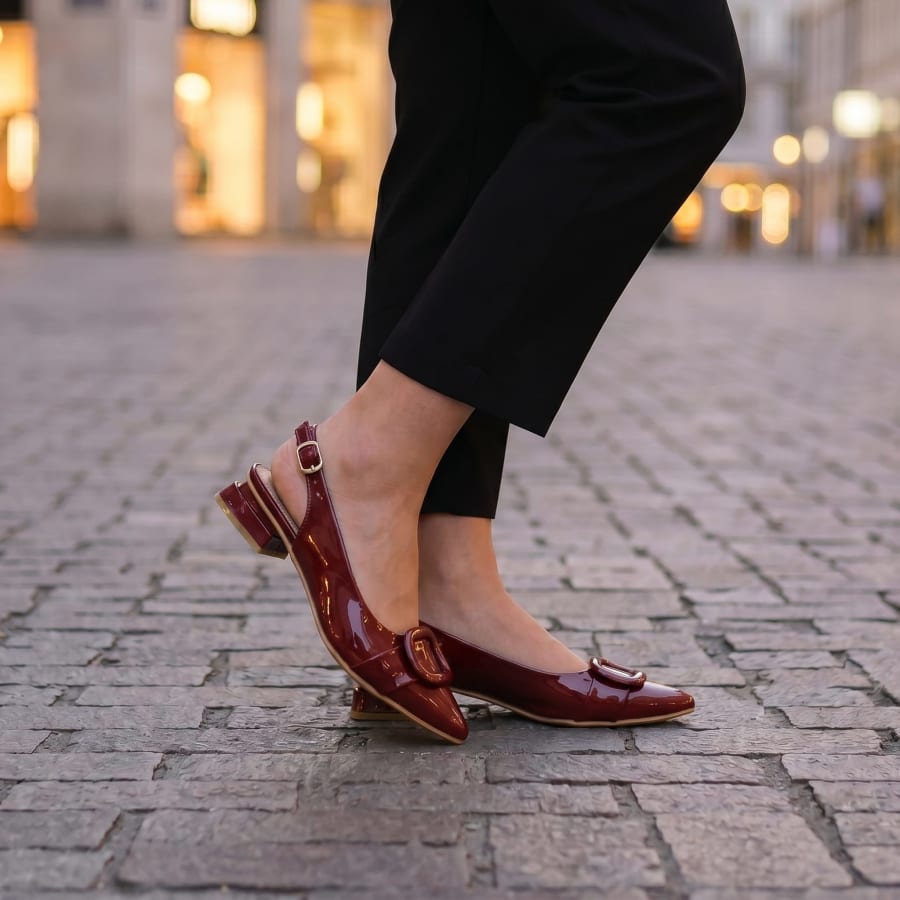 JV4110 Flats con tacon cuadrado y hebilla para dama