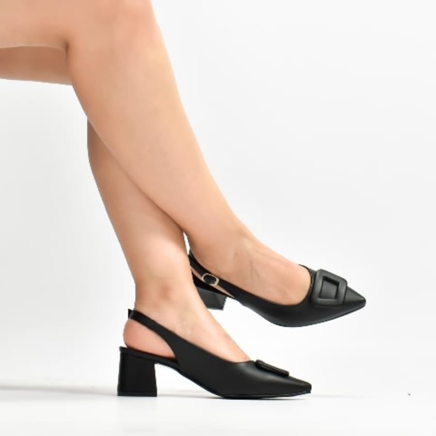JM7007 Tacones destalonados con hebilla forrada