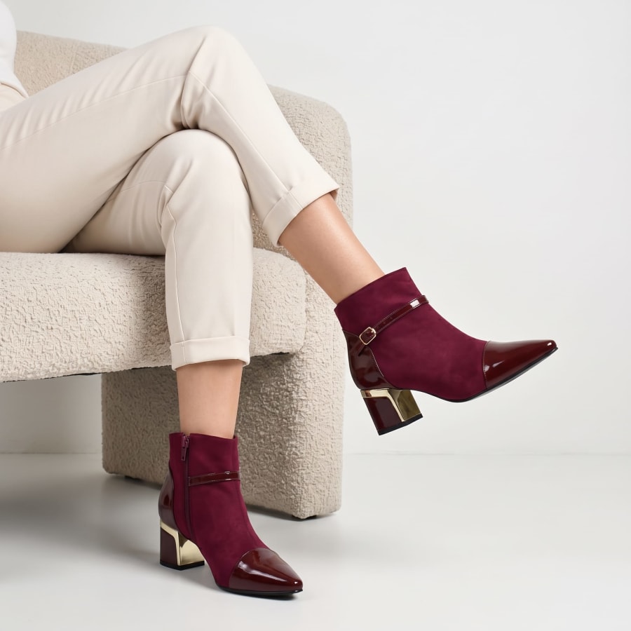 JM7807 Botines para dama bajitos elegantes combinados