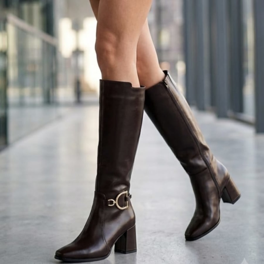 MA4571 Bota Larga para dama 6 cm de tacon